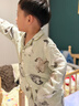 MQDMINI童裝男童睡衣秋季兒童開(kāi)衫家居服套裝寶寶空調服衣服 手繪小企鵝 曬單實(shí)拍圖