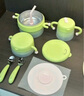 babycare兒童餐具輔食碗注水保溫碗不銹鋼叉勺寶寶吃飯喝水?huà)雰褐軞q禮盒綠 曬單實(shí)拍圖