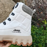 Jeep吉普加絨雪地靴男鞋秋冬新款加厚保暖棉鞋防水防寒高幫情侶棉靴男 白色 【情侶款】【標準運動(dòng)鞋碼】 41 (255mm) 曬單實(shí)拍圖