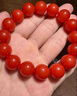映束天然四川涼山南紅瑪瑙散珠櫻桃紅保山單珠滿(mǎn)色滿(mǎn)肉 圓珠diy配隔珠 收藏級精挑15mm每顆 曬單實(shí)拍圖