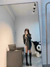 矜持范毛衣女小清新休閑2025早春上衣女時(shí)尚顯瘦V領(lǐng)針織衫大碼外套 花深灰 均碼 曬單實(shí)拍圖