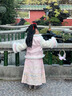 安妮優(yōu)兒（Anneyol）馬面裙女童漢服冬季2025新款古裝兒童秋冬裝國風(fēng)加厚旗袍裙拜年服 粉色 140 曬單實(shí)拍圖