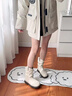 ZHR厚底堆堆靴女秋冬加絨爆款褶皺圓頭V口馬丁靴百搭瘦瘦靴短靴女靴 白色 【單里】 37 曬單實(shí)拍圖