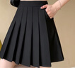 蘿美醬百褶裙松緊腰高腰彈力a字小個(gè)子短裙子女胖mm遮肉顯瘦春秋半身裙 黑色（松緊腰帶口袋） S 【建議80-90斤】 曬單實(shí)拍圖