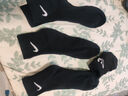耐克(NIKE)襪子男子 速干透氣籃球襪 短襪三雙裝SX7677-010黑L 曬單實拍圖