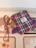 貞喜氣2025秋新款復古文藝彩色格紋小眾設計手機包迷你斜挎小包包流蘇包 復古格子流蘇小布袋 曬單實(shí)拍圖