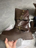 尤克達蒂（yookdd） 馬丁靴女厚底增高復古美拉德中筒靴2025新款秋冬小個(gè)子兩穿靴子 馬丁靴棕色 38 曬單實(shí)拍圖
