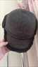 恒源祥中老年人羊毛呢帽子男士冬天護耳保暖老頭爸爸加厚防寒雷鋒帽爺爺 黑色[三件套] L(59-60cm) 曬單實(shí)拍圖