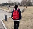 匡威雙肩包男女童簡約書包新款時尚運動背包初高中生防水書包 經(jīng)典紅色 【30CM*11.5CM*44CM】 曬單實拍圖