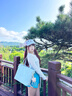 天丂上班通勤包包女高級感2025新款大容量簡(jiǎn)約托特包外出百搭單肩包 托特包【淺藍色帶掛件】 曬單實(shí)拍圖