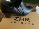 ZHR頭層牛皮女鞋復古氣質(zhì)工作皮鞋時(shí)尚通勤單鞋尖頭樂(lè )福鞋JE15黑色40 曬單實(shí)拍圖