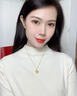中國黃金（CHINA GOLD）黃金項鏈女月桂兔足金本命年生肖兔吊墜紀念中秋節生日禮物送女友 月桂兔吊墜【配S925鏈】約1-1.2g 曬單實(shí)拍圖