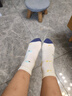 LangSha兒童襪子夏季薄款棉襪男童透氣網眼男孩中大童夏天防臭運動襪子 顏色混搭【小奶牛5雙裝】9002 均碼 18-20cm（適合27-33鞋碼） 曬單實拍圖