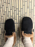 EVERAU女士秋冬新款時(shí)尚舒適毛茸棉鞋平底休閑便鞋毛單鞋豆豆鞋丨EA7063 黑色 36 曬單實(shí)拍圖