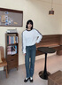 森馬（Semir）[商場(chǎng)同款]牛仔褲女加絨做舊長(cháng)褲復古2024新款冬季顯瘦直筒褲 牛仔黃泥染80325 28 曬單實(shí)拍圖