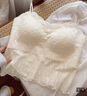 婷美法式蕾絲吊帶背心女美背抹胸氣質(zhì)打底內衣女無(wú)鋼圈文胸內搭帶胸墊 曬單實(shí)拍圖