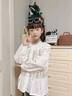 G.DUCKKIDS小黃鴨女童套裝春秋季洋氣兒童假兩件娃娃襯衫時(shí)髦牛仔褲兩件套 假兩件襯衫+盤(pán)扣牛仔褲 130 曬單實(shí)拍圖