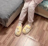 ECAC包跟棉拖鞋女冬季居家用厚底毛絨保暖防滑室內情侶外穿棉鞋情侶款 綠色【熊兔包跟】加絨加厚 38-39 適合平常37-38碼穿 曬單實(shí)拍圖