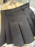 紅袖復古學(xué)院風(fēng)半身裙2025冬季新款女裝手工定位百褶A字顯瘦百搭短裙 黑灰090（預售11.15） S 曬單實(shí)拍圖