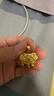 周大生黃金吊墜金鎖平安鎖錦鯉福字鎖鈴鐺吊墜成人項鏈情人節禮多退少補 約6.5g 曬單實(shí)拍圖