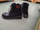 大東女士軟皮馬丁靴女2025秋冬新款韓版百搭顯瘦英倫風(fēng)單靴厚底平底短靴女 黑色單里 35 曬單實(shí)拍圖