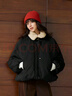 森馬（Semir）羽絨服女插肩袖可脫卸毛領(lǐng)2025冬季oversize花苞外套109725113017 曬單實(shí)拍圖