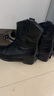 熱風(fēng)西部牛仔靴女2025年冬季新款復古V口短靴百搭時(shí)裝靴子女鞋 01黑色 38 曬單實(shí)拍圖