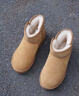 駱駝（CAMEL）雪地靴女簡約反絨增高厚底套筒保暖靴 L23W275056 卡其 38  曬單實(shí)拍圖