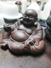 畔敘豆紫砂茶寵彌勒佛可養茶桌擺件全手工笑佛擺件精品小和尚茶玩 托寶彌勒佛原礦紫泥中號 曬單實(shí)拍圖
