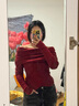 妙奕嘉黑色打底衫女秋冬內搭外穿2025新款洋氣高級感修身一字肩上衣緊身 法式一字肩氣質(zhì)修身露肩內搭 【紅色】 均碼 【建議120斤內】 曬單實(shí)拍圖