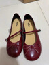 金利來(lái)（Goldlion）女鞋蝴蝶結平底瑪麗珍鞋2025爆裂紋牛皮淺口單鞋G688520202酒紅37 曬單實(shí)拍圖