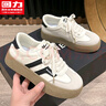 回力官方女鞋2025年秋冬季復古德訓鞋女小白鞋女增高鞋子女 米黑 36 曬單實(shí)拍圖