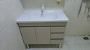 浴尚雅（YUSHANGYA）陶瓷一體盆浴室柜組合落地式洗臉盆柜實(shí)木衛(wèi)生間洗 奶油風(fēng)落地柜+陶瓷一體盆 90cm 曬單實(shí)拍圖
