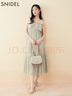 SNIDEL2025春夏新品甜美露背純色流蘇蝴蝶結(jié)吊帶連衣裙SWFO251129 綠色 M (1) 曬單實(shí)拍圖