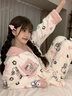 另塵珊瑚絨睡衣女秋冬季可愛(ài)甜美Kitty貓2025新款冬天長(cháng)袖加厚家居服 2641 芭比粉貓 L 曬單實(shí)拍圖