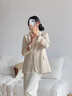 普妮姿新中式國風(fēng)西裝外套女春秋2025秋季新款女裝高級感小個(gè)子西服套裝 單件米白色西裝 L 【建議106-115斤】 曬單實(shí)拍圖
