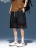MMOPTOP美式冰絲多口袋工裝短褲夏季男薄款速干運動(dòng)五分褲M(mǎn)DK07黑色2XL 曬單實(shí)拍圖