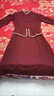 恒源祥（HYX）婚禮媽媽禮服春裝中老年女旗袍洋裝高貴喜婆婆婚宴裝假兩件套裝 酒紅色 送媽媽 XL 【90-110斤】 曬單實(shí)拍圖