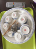 恒古（Heregur）高溫青花陶瓷茶杯品茗杯功夫茶具配件特小號茶鐘袖珍型茶杯40毫升小茶杯 (口徑6.4cm)青花牡丹6個 曬單實拍圖
