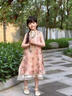 Dudant國際品牌女童漢服連衣裙新中式旗袍公主裙2025新款女孩超仙背心裙 杏色 120 曬單實拍圖