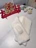 珩昀純色毛毛女冬季護頸圍脖韓版可愛(ài)學(xué)生仿獺兔毛絨加厚保暖交叉圍巾 【純色環(huán)扣款】奶白色 曬單實(shí)拍圖