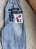 迪士尼（Disney）春秋新款男童寶寶小童長(cháng)褲女孩洋氣寬松潮流帥氣直筒褲兒童牛仔褲 印花牛仔褲 110 曬單實(shí)拍圖