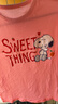 史努比（SNOOPY）童裝女童短袖套裝兒童短袖t牛仔褲2件套 粉色SWEET+淺藍(lán)花朵  130 曬單實(shí)拍圖