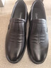 蜘蛛王男士皮鞋牛皮套腳商務(wù)休閑鞋中老年爸爸男鞋 黑色（套腳） 40  曬單實(shí)拍圖