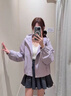 莜仙格2025秋季韓式小個(gè)子寬松休閑百搭短款外套女簡(jiǎn)約夾克女士氣質(zhì)上衣 紫色 L 建議 105-115斤 曬單實(shí)拍圖