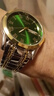 (0.01)全自動(dòng)機芯表夜光精鋼日歷手表男士韓版情侶石英非機械表 羅馬男款 間金帶綠面 曬單實(shí)拍圖