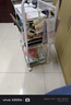 聚驪匯宿舍小推車(chē)置物架寢室書(shū)桌下小書(shū)架可移動(dòng)帶輪零食多層夾縫收納柜 3層白-特厚全鋼-滑輪+掛鉤+掛盒 曬單實(shí)拍圖