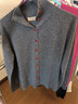 科蒙博卡2025秋冬新款100%羊絨衫女裝半高領(lǐng)開(kāi)衫外套女裝純色針織毛衣上衣 深空灰 M 曬單實(shí)拍圖