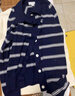 GAP女裝2025春季新款刺繡logo條紋翻領(lǐng)常規針織開(kāi)衫學(xué)院風(fēng)761405 海軍藍 S (160/80A) 亞洲尺碼 曬單實(shí)拍圖