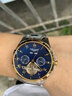LONGAIES瑞士認證正品手表男士全自動(dòng)機械表多功能夜光防水鏤空陀飛輪男表 升級版間金藍面-鋼帶款+送原裝皮帶 曬單實(shí)拍圖
